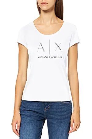 Armani Exchange Damska koszulka z logo Strass, , XS