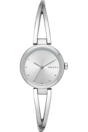 DKNY Zegarek damski Crosswalk, trzy wskazówki, stal nierdzewna, koperty 26 mm, Srebrny