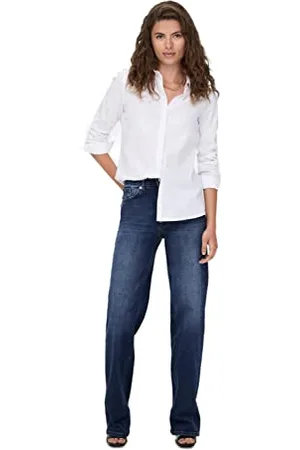 ONLY Damskie jeansy ONLJUICY HW Wide DNM REA398 NOOS Jeans, ciemnoniebieskie, 28/32