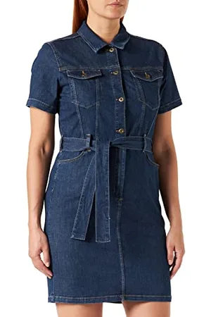 Cross Jeans B 560 damska sukienka rekreacyjna, ciemnoniebieska, regularna