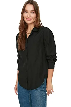 Trendyol Damska koszula Black Boyfriend Shirt, 38