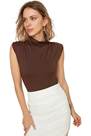 Trendyol Damskie jednokolorowe dziergane body, , M