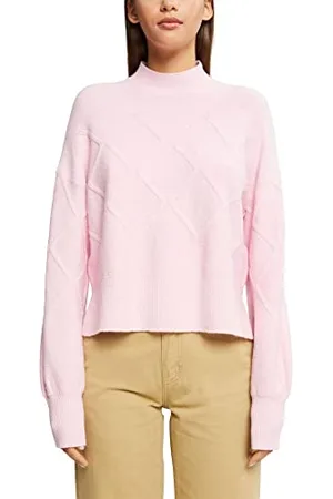 ESPRIT Edc by Damski sweter 102CC1I304, 690/LIGHT PINK, XL