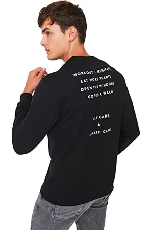 Trendyol Męska bluza - czarna - regularna XL czarna, , XL