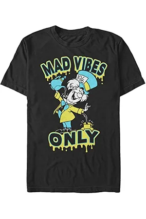 Disney Classics Unisex Alice In Wonderland-Spill It Hatter Organic Short Sleeve T-Shirt, Black, M, , M