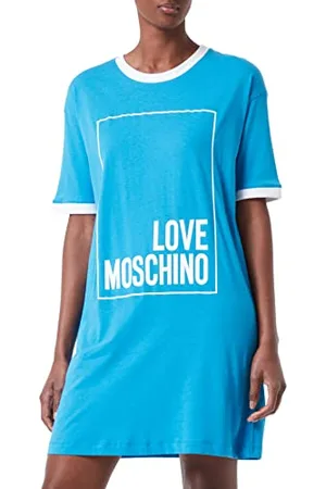 Moschino Damska sukienka z logo Box Print and Color Contrast Ribs, , 38 PL