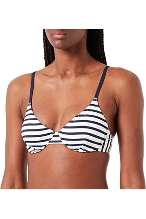 ESPRIT Z recyklingu: top z fiszbinami w paski, Navy 3., 36-C