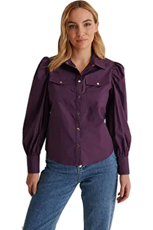 NA-KD Puff Sleeve Shirt Damska koszula, Fiolet, 32