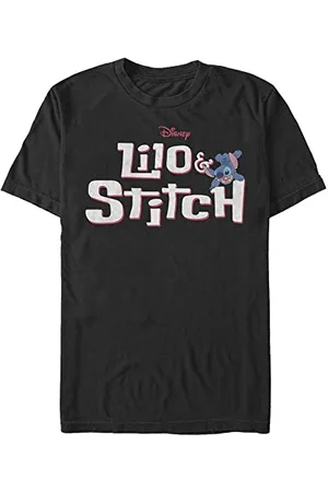 Disney Classics Unisex Lilo & Stitch with Logo Organic Short Sleeve T-Shirt, Black, S, , S
