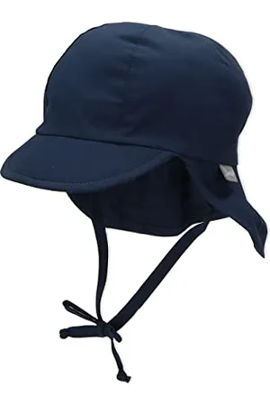 Sterntaler Unisex dziecięca czapka z daszkiem z ochroną karku, z tasiemkami do wiązania i nausznikami, morski, 45