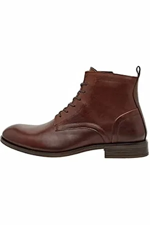 Bianco Męskie buty BIABYRON Leather Lace Up Ankle Boot, Dark Brown 6, 45 EU, , 45 EU