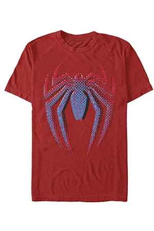 Marvel Unisex Spider-man Classic Layered Spiderman Logo Organic Short Sleeve T-shirt, , XXL