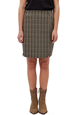 DESIRES Damska spódnica Enina, Cobblestone w kratę, S