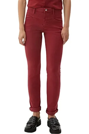 QS by s.Oliver Damskie dżinsy, Betsy Slim Fit, czerwone, 34/34