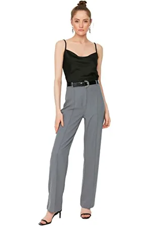 Trendyol Mint High Waist Ribs Stitched Spodnie Bokserki Dziecko Kobiety, Mint, 30