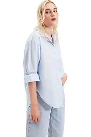 Trendyol Koszula damska Blue Loose fit Shirt, 42