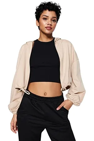 Trendyol Damska bluza THMAW23SW00005/Bej beżowa, L