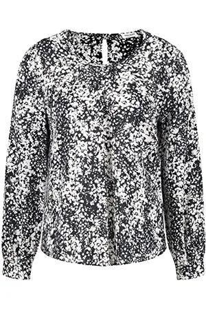 Gerry Weber Damska bluzka z kontrastowym wzorem z długim rękawem, mankiety, rękawy balonowe, bluzka z długim rękawem ze wzorem, , 42