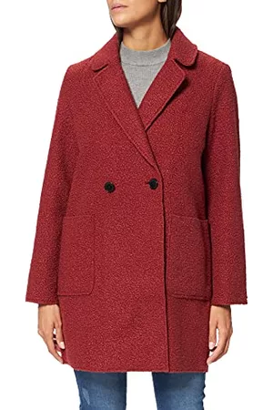 TOM TAILOR Kobieta Płaszcze Boucle - Damski Luźny płaszcz Bouclé 1026975, 27470 - Dark Maroon Red, XXL
