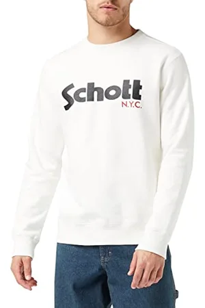 Schott NYC Bluza męska Swcrew, Złamana biel, XXL