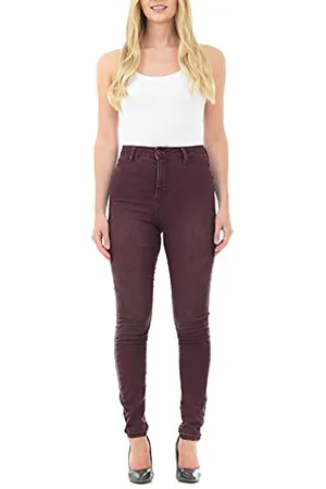 M17 Damskie dżinsy z wysokim stanem Skinny Fit Casual bawełniane spodnie z kieszeniami (16, czarne), , 50