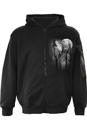 Spiral FOREST WOLF - Bluza z kapturem - na suwak - czarna - M