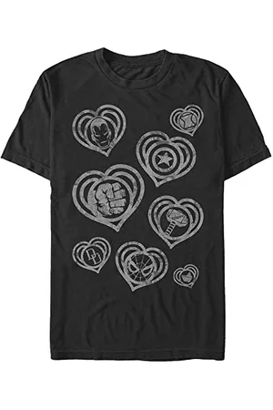 Marvel Unisex Other-Hearty Marves Organic Short Sleeve T-Shirt, Black, S, , S