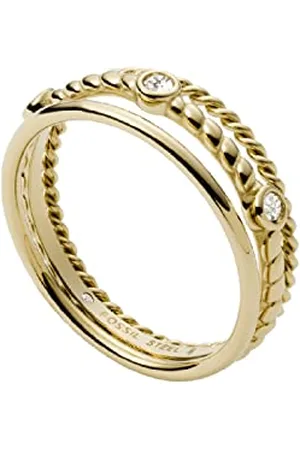 Fossil Pierścionek Dla Kobiet Vintage Iconic, Wysokość: 7,4 mm Pierścionek Ze Stali Nierdzewnej, JF03801710