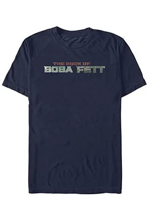 STAR WARS Unisex Boba Fett Text Logo Organic Short Sleeve T-Shirt, , L, , L