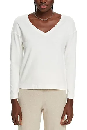 ESPRIT Damski t-shirt 013EE1K335, 110/OFF biały, XXS, , XXS