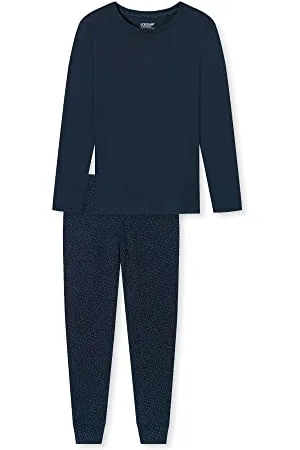 Schiesser Damen Schlafanzug Set Shirt langarm mit langer Schlafhose - Nachtwäsche