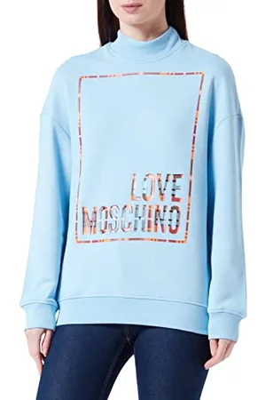 Moschino Damska bluza o regularnym kroju z wysokim kołnierzem z błyszczącym nadrukiem logo Box, , 42