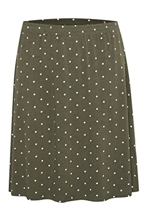 Kaffe Kobieta Spódnice midi - Damski Dot Skirt Above Knee Standard Swing Loose Strechy, Grape Leaf, XS