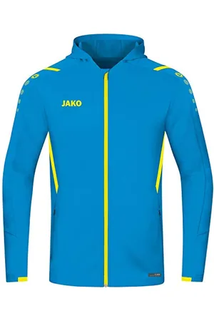 Jako Męska kurtka treningowa Challenge mit Kapuze bluza treningowa z kapturem, niebieska/neonowa żółta, 4XL