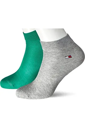 Tommy Hilfiger Unisex Kids Basic 4-pak CLSSC Sock, Green Combo, 27/30