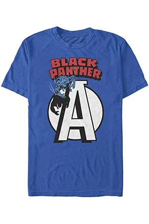 Marvel Unisex Classic-BlackPanther Avengers Organic Short Sleeve T-Shirt, Bright Blue, XL, , XL