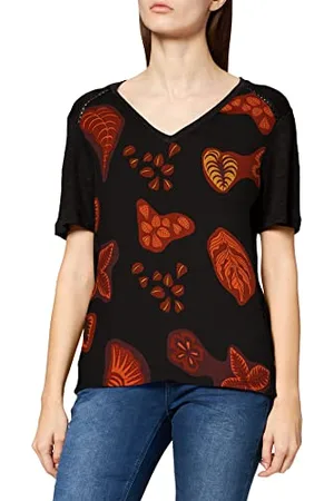 Scotch&Soda Damska koszulka z nadrukiem liści, , M