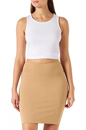 Kaffe Damska koszulka Skirt Above Knee Długość Strechy, Jasnobrązowa, XL