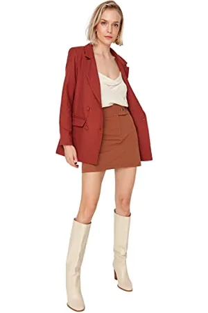 Trendyol Spódnica - brązowa - mini, , 60