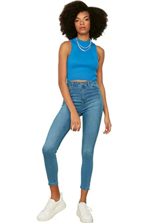 Trendyol Dżinsy - granatowe (Navy Blue) - skinny, , 34