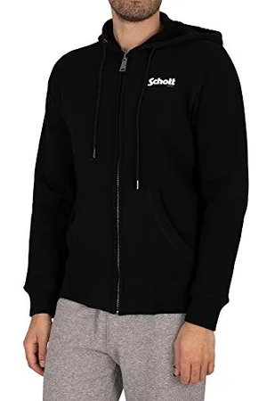 Schott NYC Męska bluza Swzip, (Black Black), L