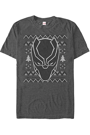 Marvel Unisex Classic Back Panther Sweater Organic Short Sleeve T-shirt, , XL