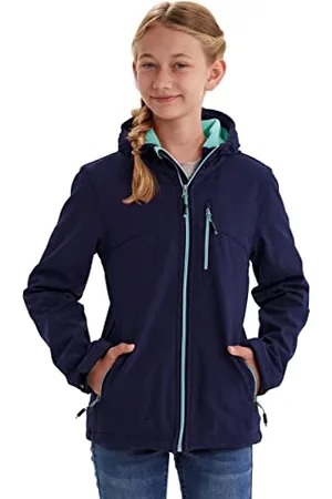Killtec Dziewczynki Kurtka softshell Kurtka softshell z kapturem wodoodporna 00238-dunkelanthra 176 Girls Softshelljacke, dunkelnavy, 140, 37769-000