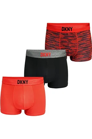 DKNY Męskie bokserki bawełniane "Premium" Supersoft Modal (3-pak), Naperville - czarny/nadruk/czerwony, S