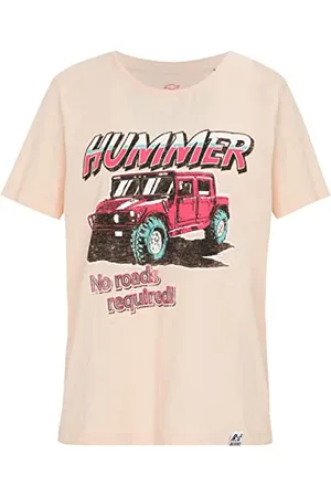 Recovered Clothing Damska koszulka w stylu vintage No Roads Required Hummer Pale Pink Womens Fitted by M T-Shirt, M, , M