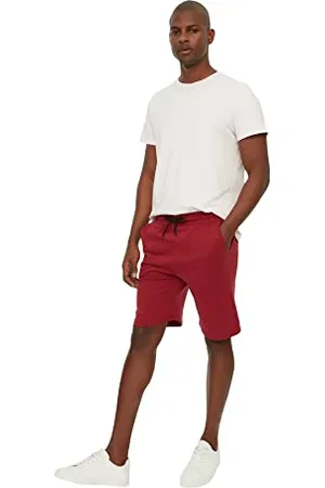 Trendyol Męskie, męskie, basic, regularne spodenki i bermudy casualowe, burgundy, duże