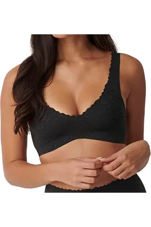 Sloggi Zero Feel Lace Bralette 2.0 - Damski biustonosz koronkowy na fiszbinach, czarny, XL