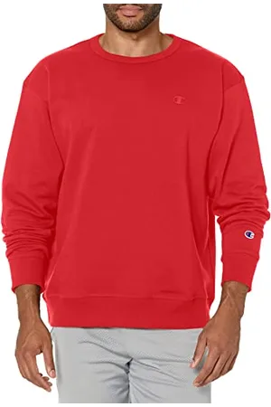 Champion Męskie, Powerblend polarowe, bluzy z okrągłym dekoltem (Reg. Or Big & Tall), Logo drużyny Red Scarlet C, L