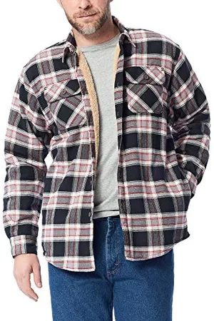 Wrangler Męska kurtka flanelowa z długim rękawem z podszewką sherpa koszula, , L