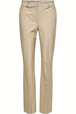 SELECTED Bestseller a/s Damskie spodnie SLFELIANA MW Straight Pant B NOOS, Nomad/Detail:Melange, 36/32, , 36W / 32L